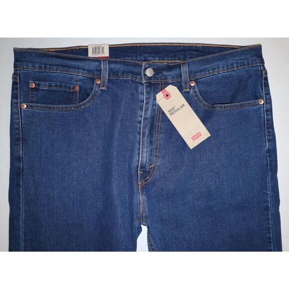 Levi's 505 Men's Sz 38x32 Blue Regular Fit Straight Leg Denim Jeans $70 - Picture 4 of 7